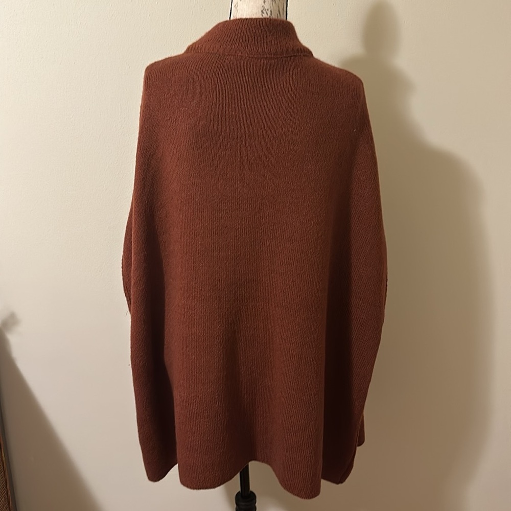 Lc Lauren Conrad One Size Poncho Rust Color - image 4